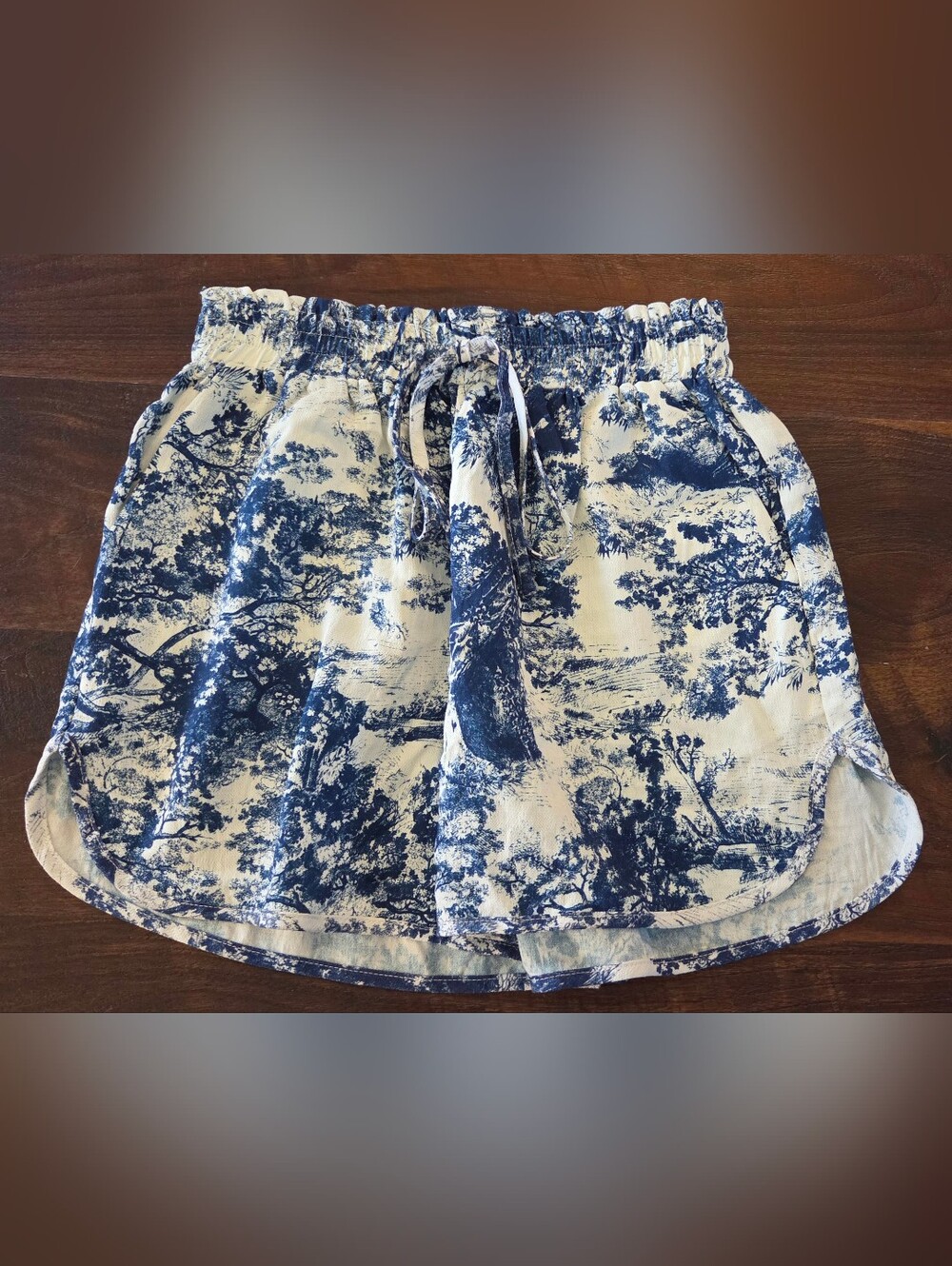 Commense Blue and White Printed Women’s Shorts